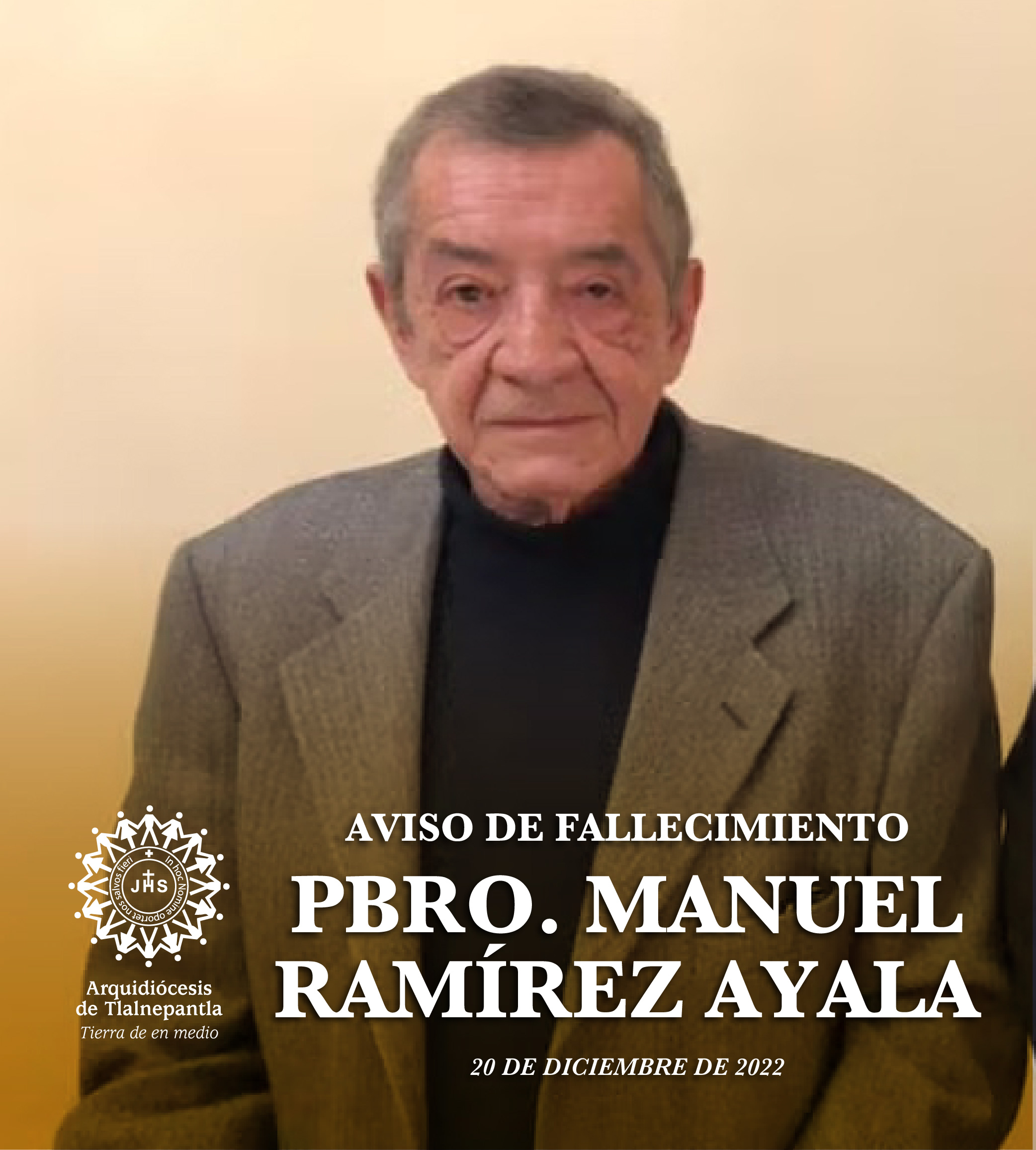 Aviso de Fallecimiento Pbro. Manuel Ramírez Ayala 