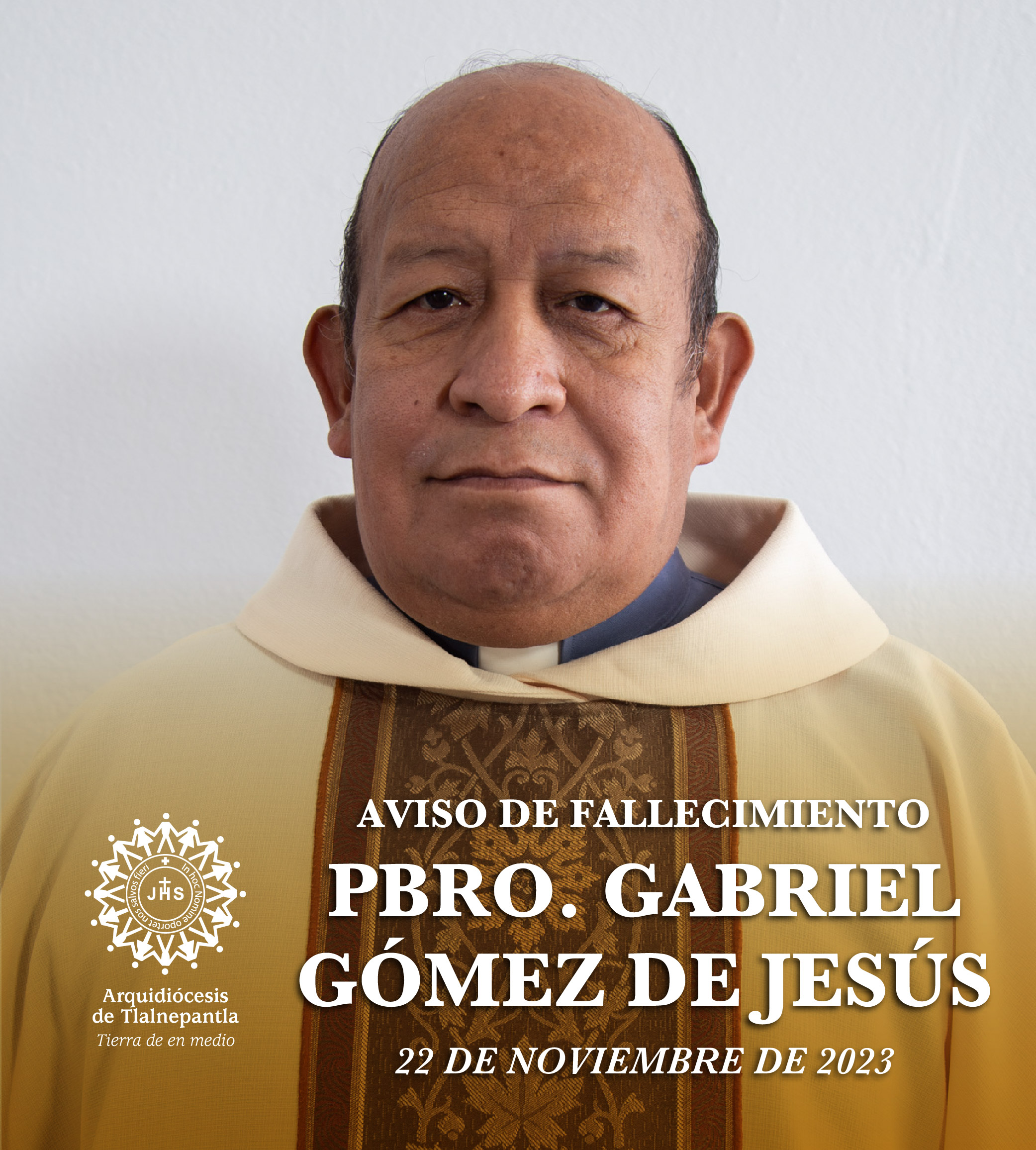 Aviso de Fallecimiento Pbro. Gabriel Gómez de Jesús