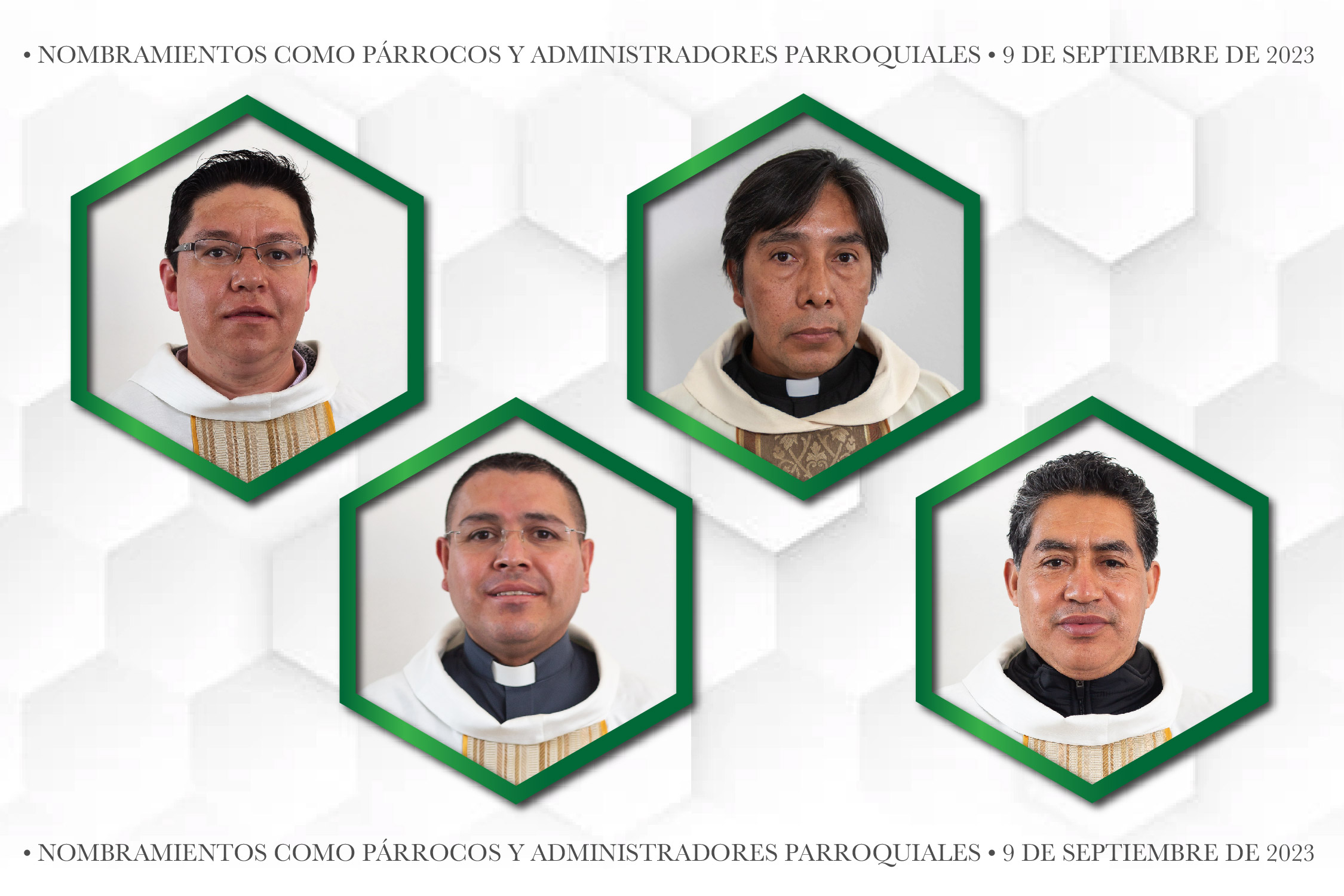 Nombramientos como Párrocos y Administradores Parroquiales